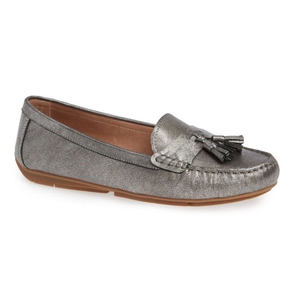 JOSEF SEIBEL ELINA 01‎ Leather Loafers Wmen Metallic Gold Size 37/6.5